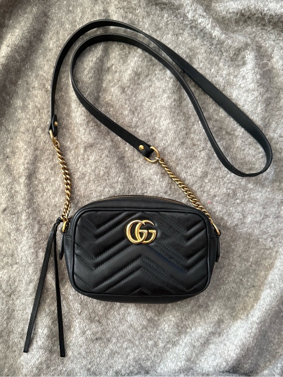 Gucci Handbags - (AUTHENTIC) Gucci Black GG Marmont matelassé mini bag (Pre-owned)